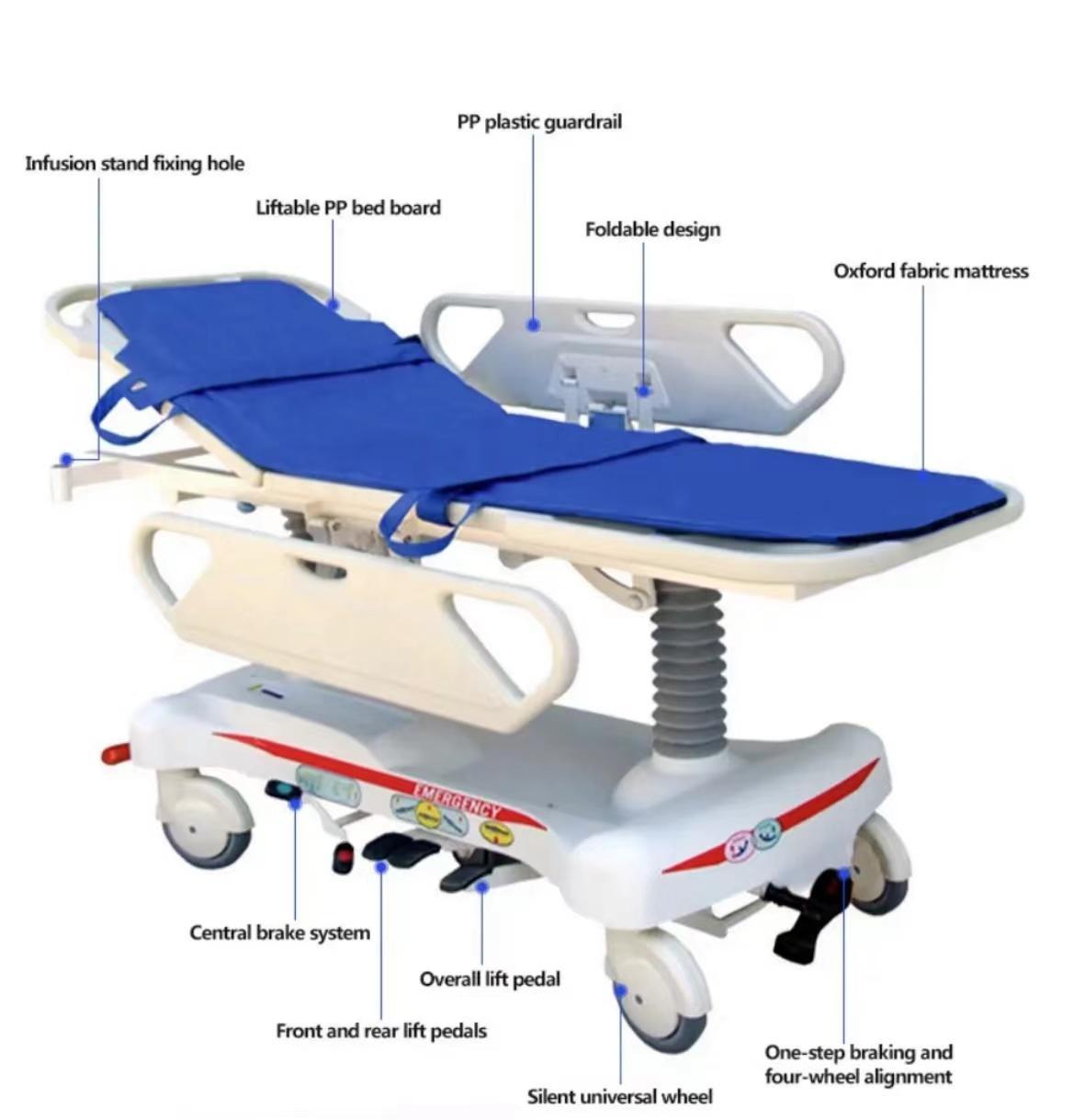 hospital transport trolley features